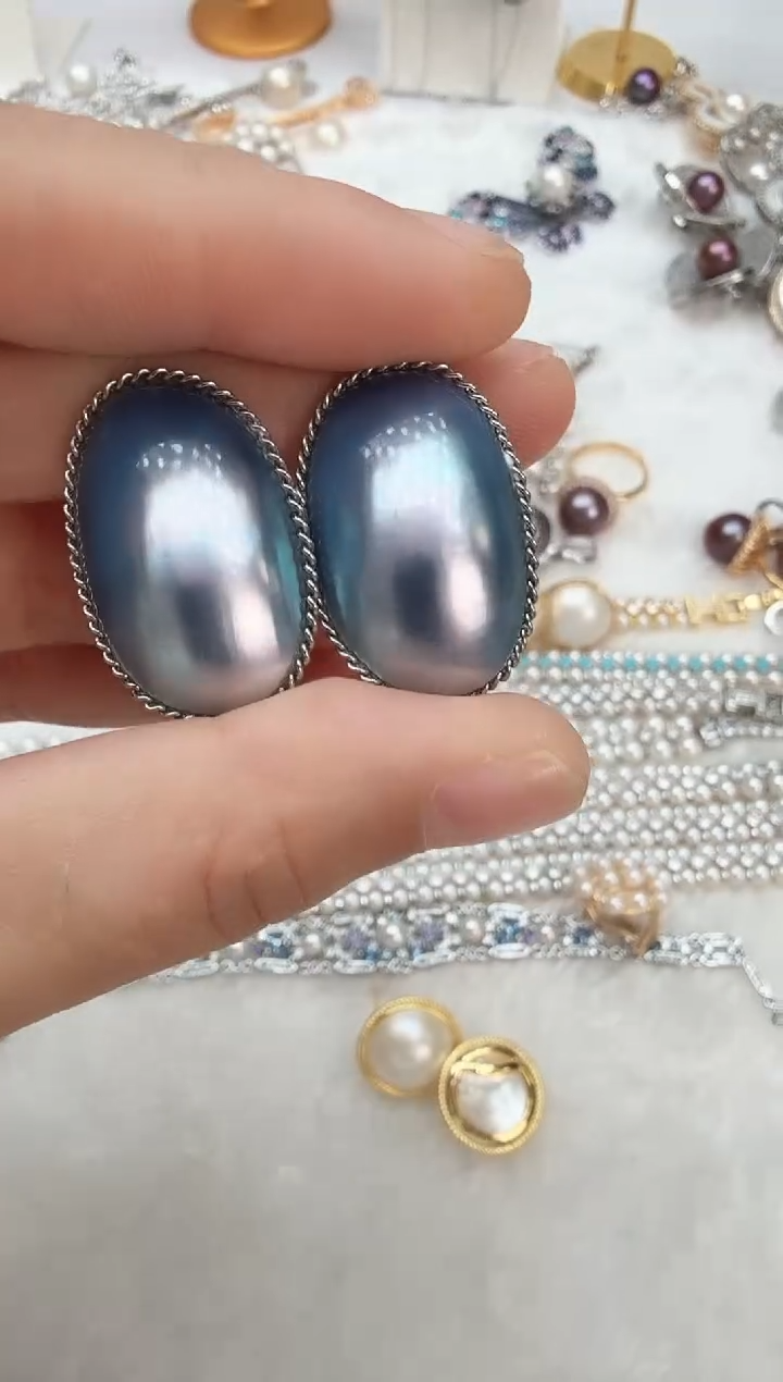 铜合金925银无蓝色有边吊坠