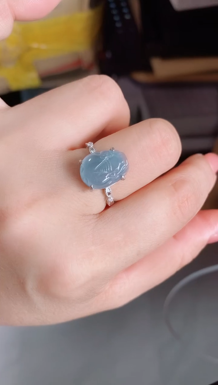 【闪购商品】翡翠戒指银S925镶嵌1212121