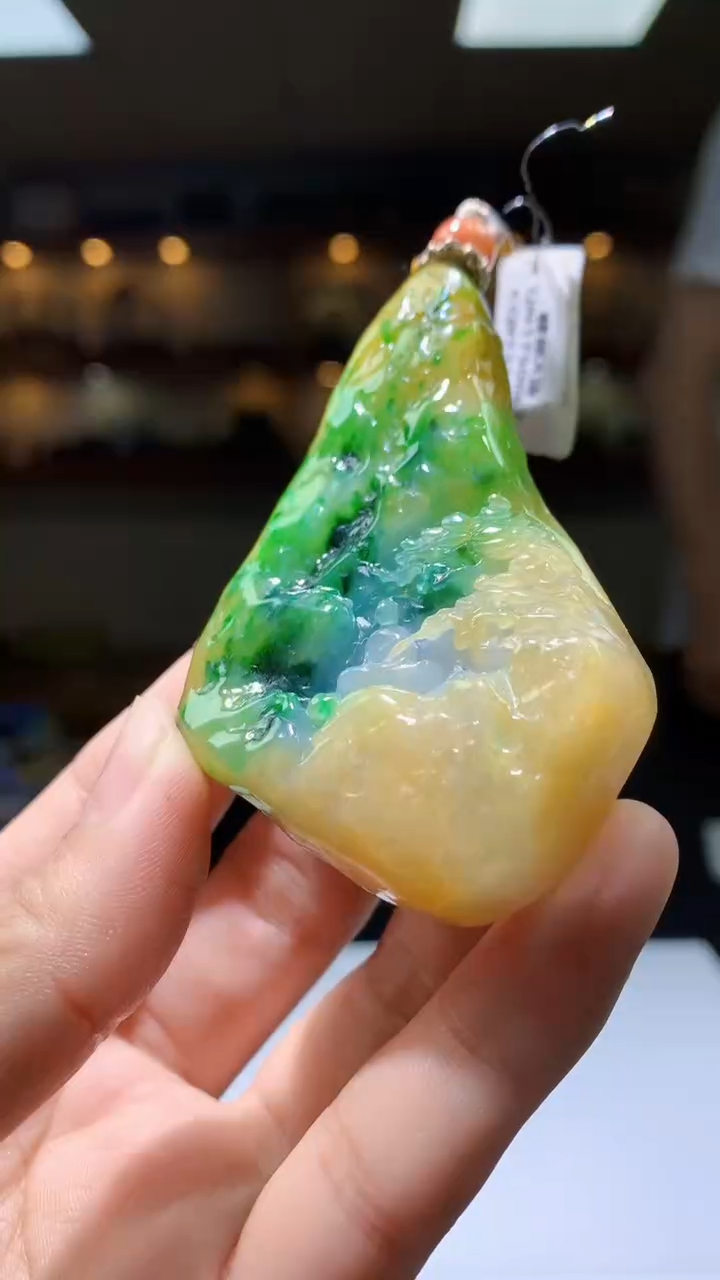 定制翡翠未镶嵌1087hm-毛货挂件26