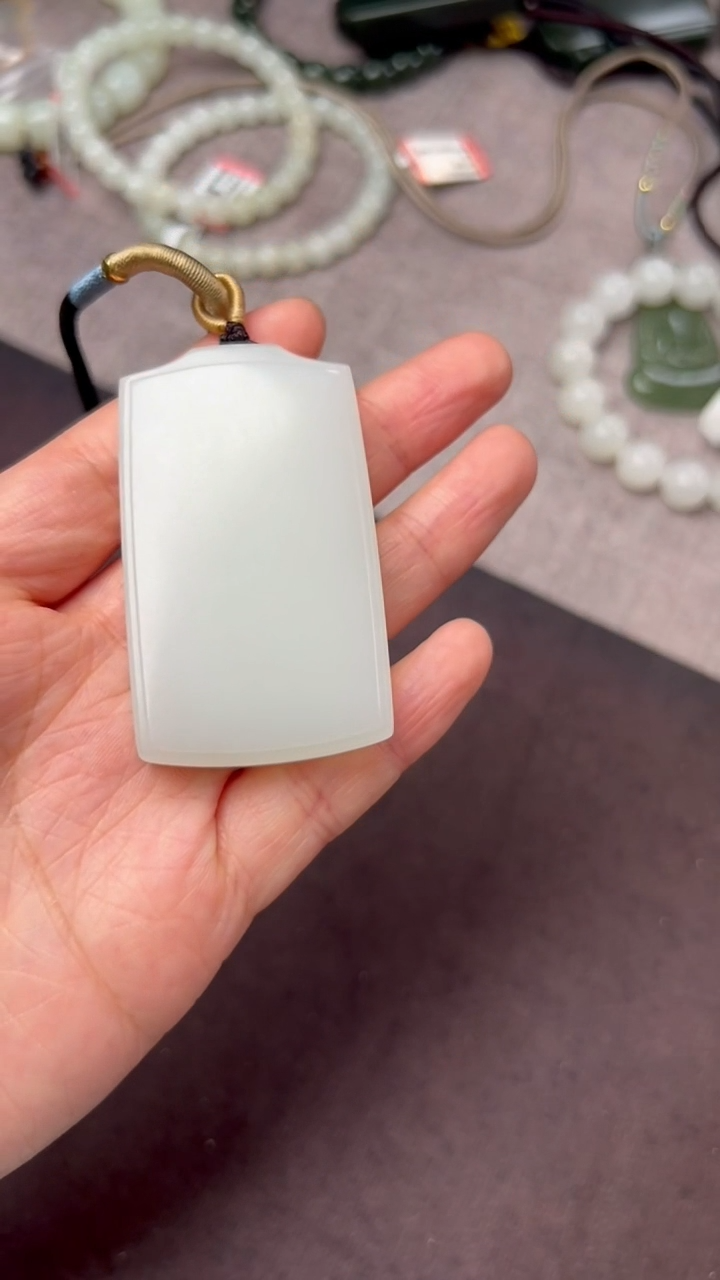 【闪购商品】和田玉吊坠(不含链)未镶嵌无事牌JPSZB41222-4-3