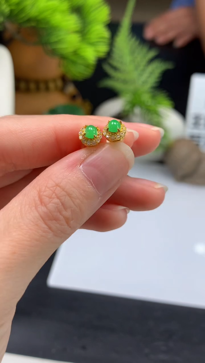 未镶嵌翡翠耳饰J****o---111372