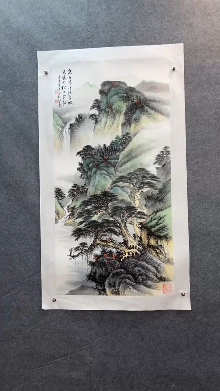 国画罗家轩《山水画》国画挂客国画，挂客厅茶室书房，收