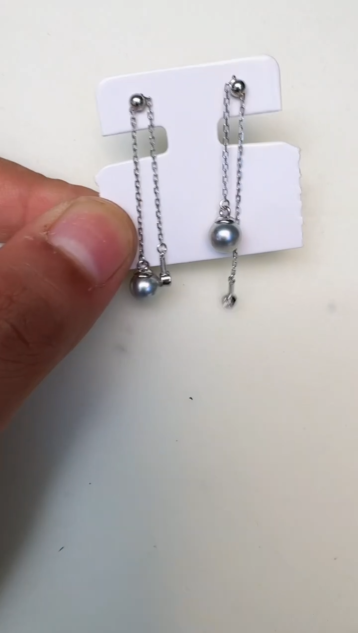 银S925镶嵌海水珍珠耳饰耳钉