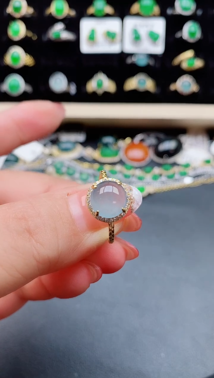 【闪购商品】翡翠戒指银S925镶嵌8505080