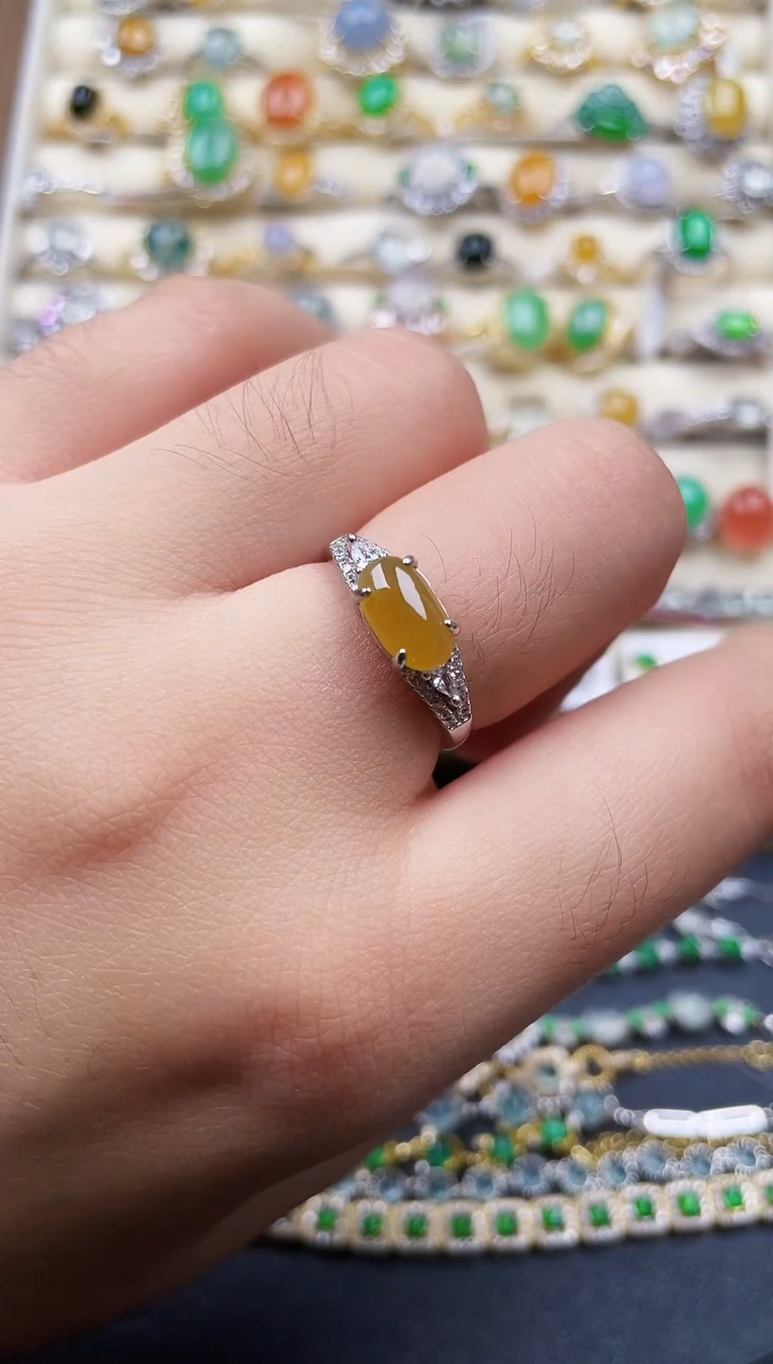 银S925镶嵌戒指翡翠13