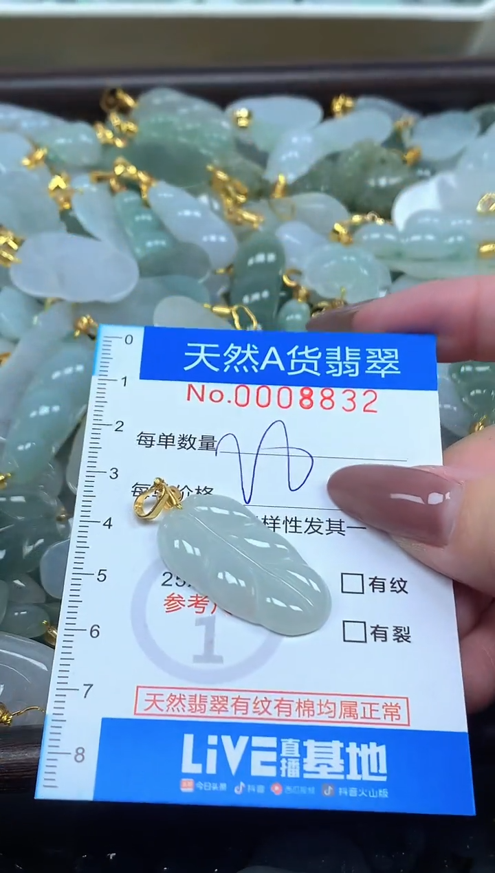 颈饰未镶嵌翡翠净货挂件-8832