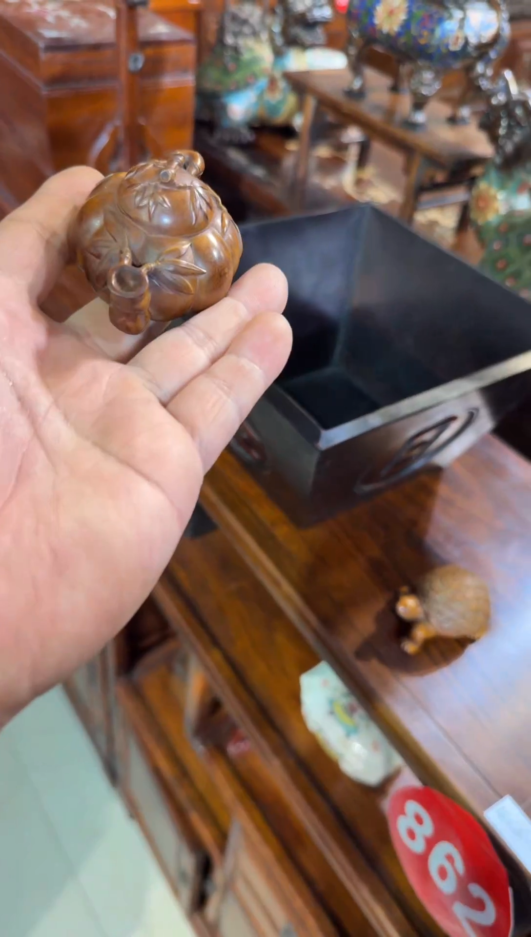 木木头款黄杨木竹节把把壶8888