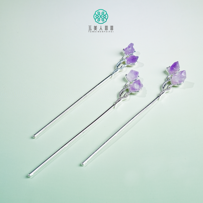 石惑珠宝%水晶发簪%多样性发一