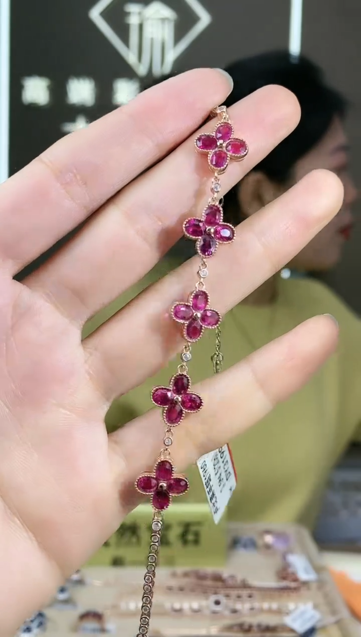 【闪购商品】碧玺手链银S925镶嵌手链