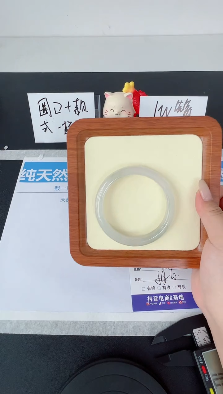 【闪购商品】石英质玉手镯未镶嵌编号：147--59.6圈 天山翠