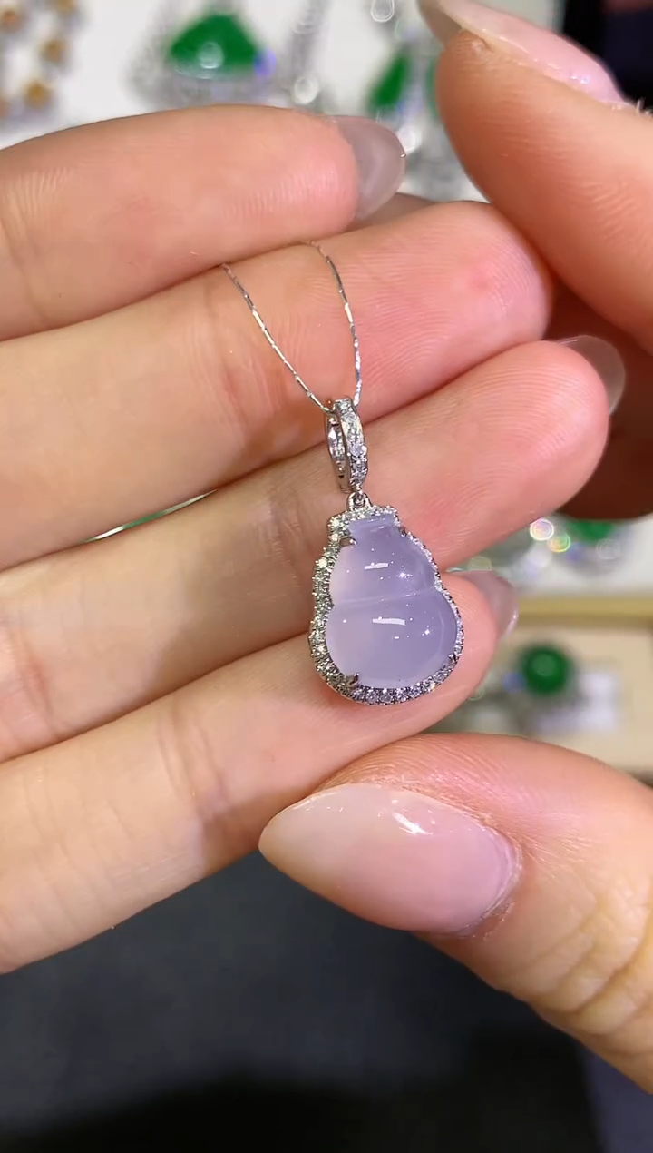 【闪购商品】翡翠颈饰18K金镶嵌团购21