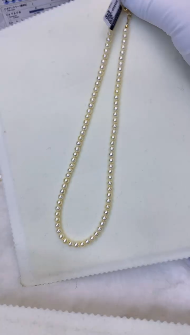 18K金镶嵌海水珍珠饰品4-5羽皇金满珠链