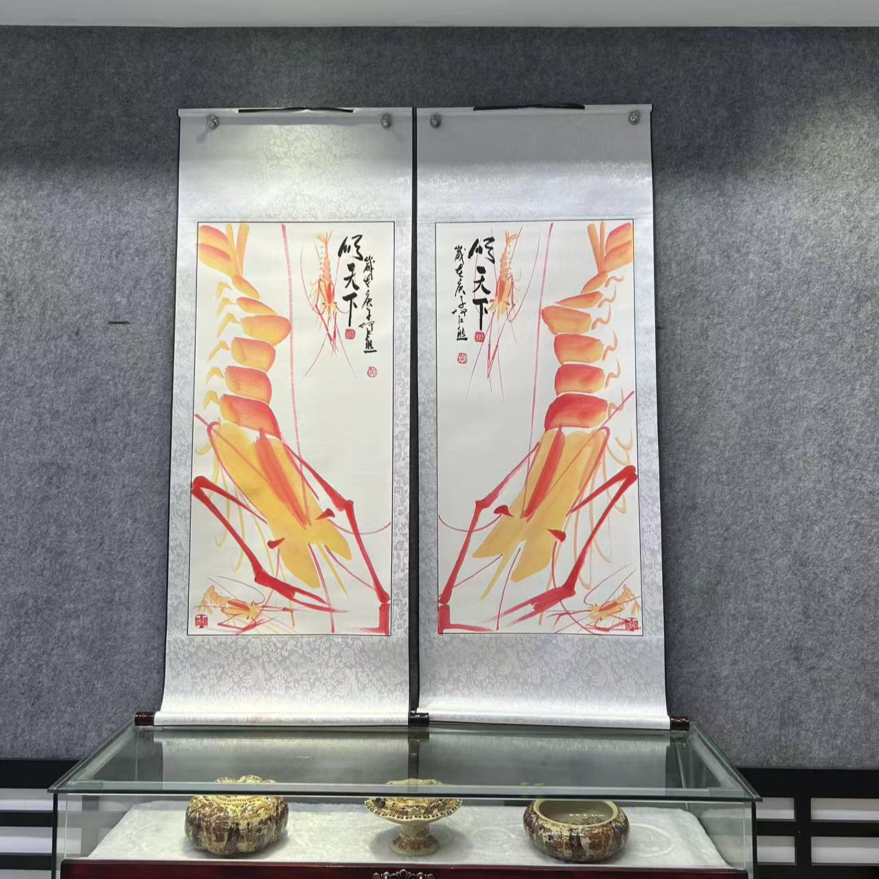 何江熊 国画  三尺《顺天下》彩对