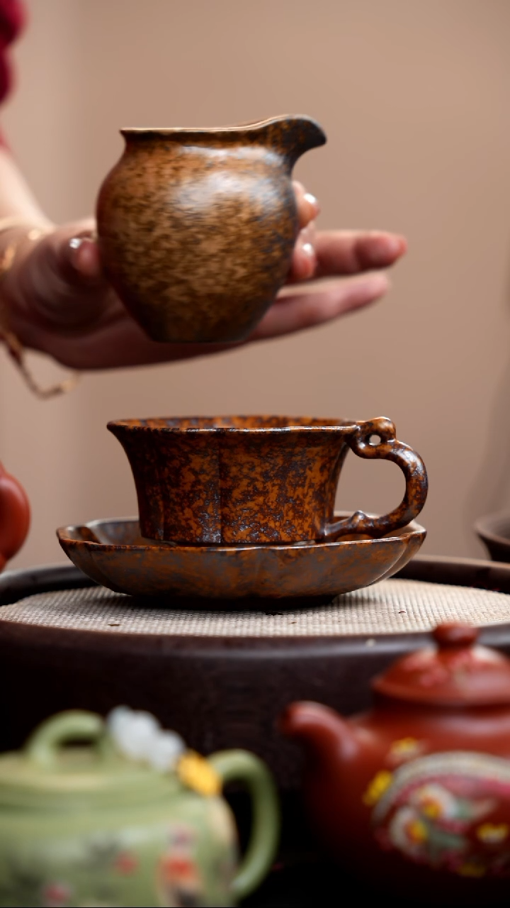 【闪购商品】紫砂茶壶高温烧壶承+手把杯+公道杯015