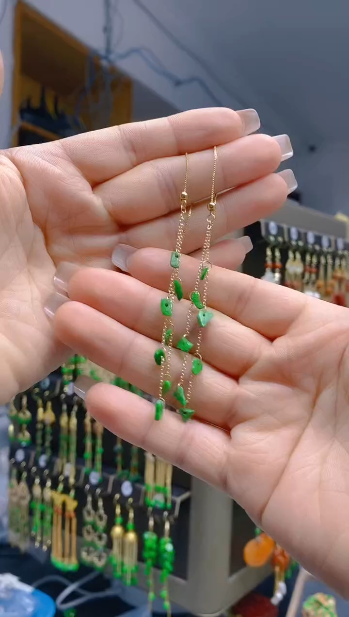 【闪购商品】翡翠耳饰合金416翡翠耳线