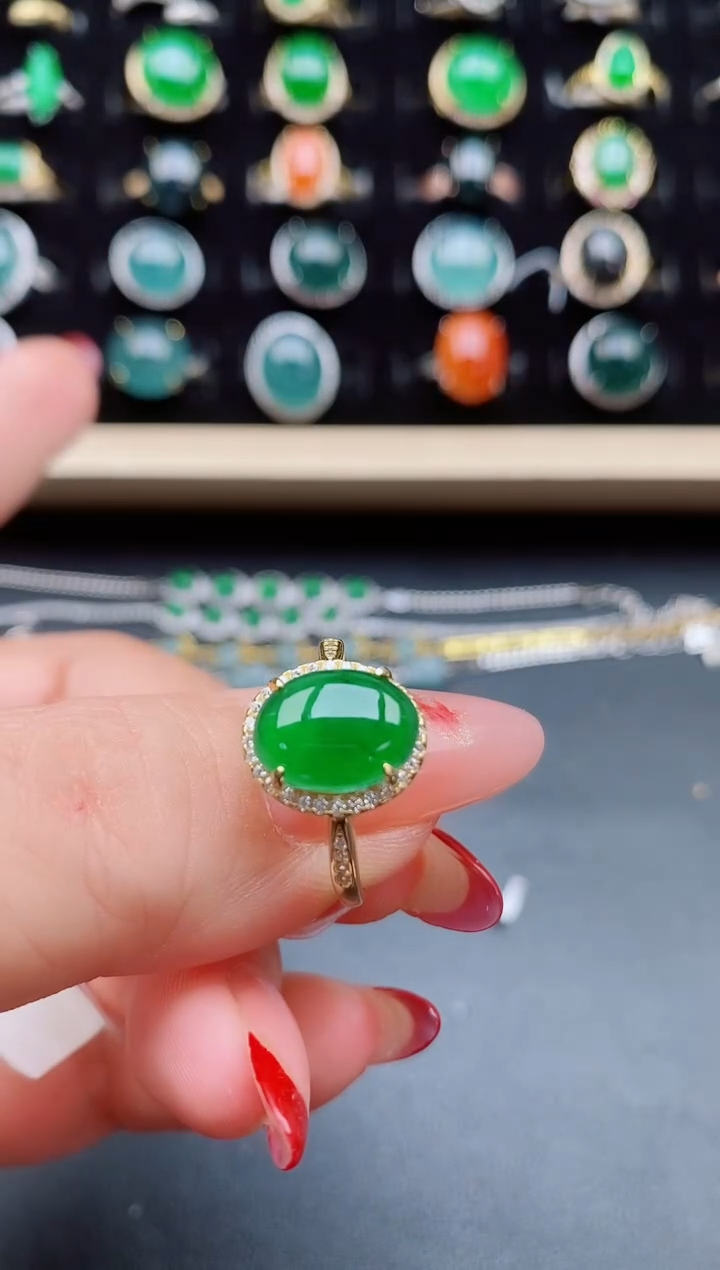 【闪购商品】翡翠戒指银S925镶嵌321321
