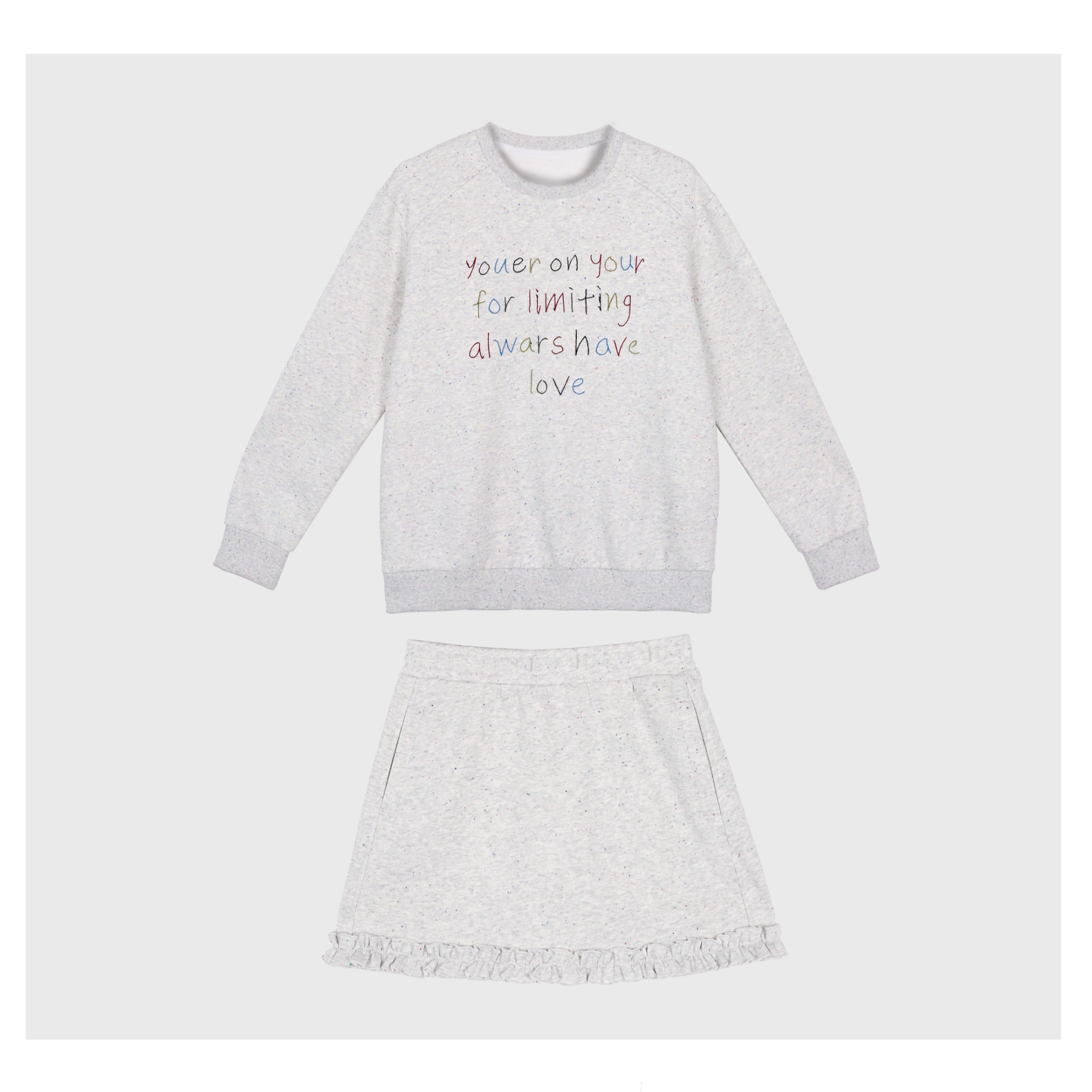 高定小众设计时尚休闲简约百搭新款春季圆领套装YY00078