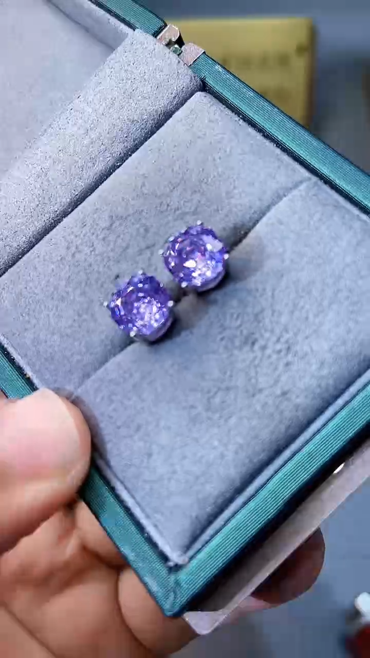 【闪购商品】紫晶耳饰银S925镶嵌3215