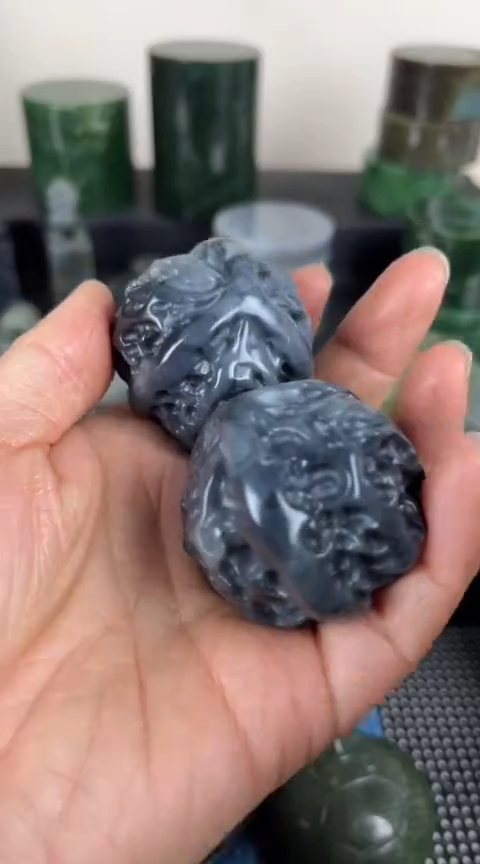 【闪购商品】和田玉珠宝半成品未镶嵌核桃一对