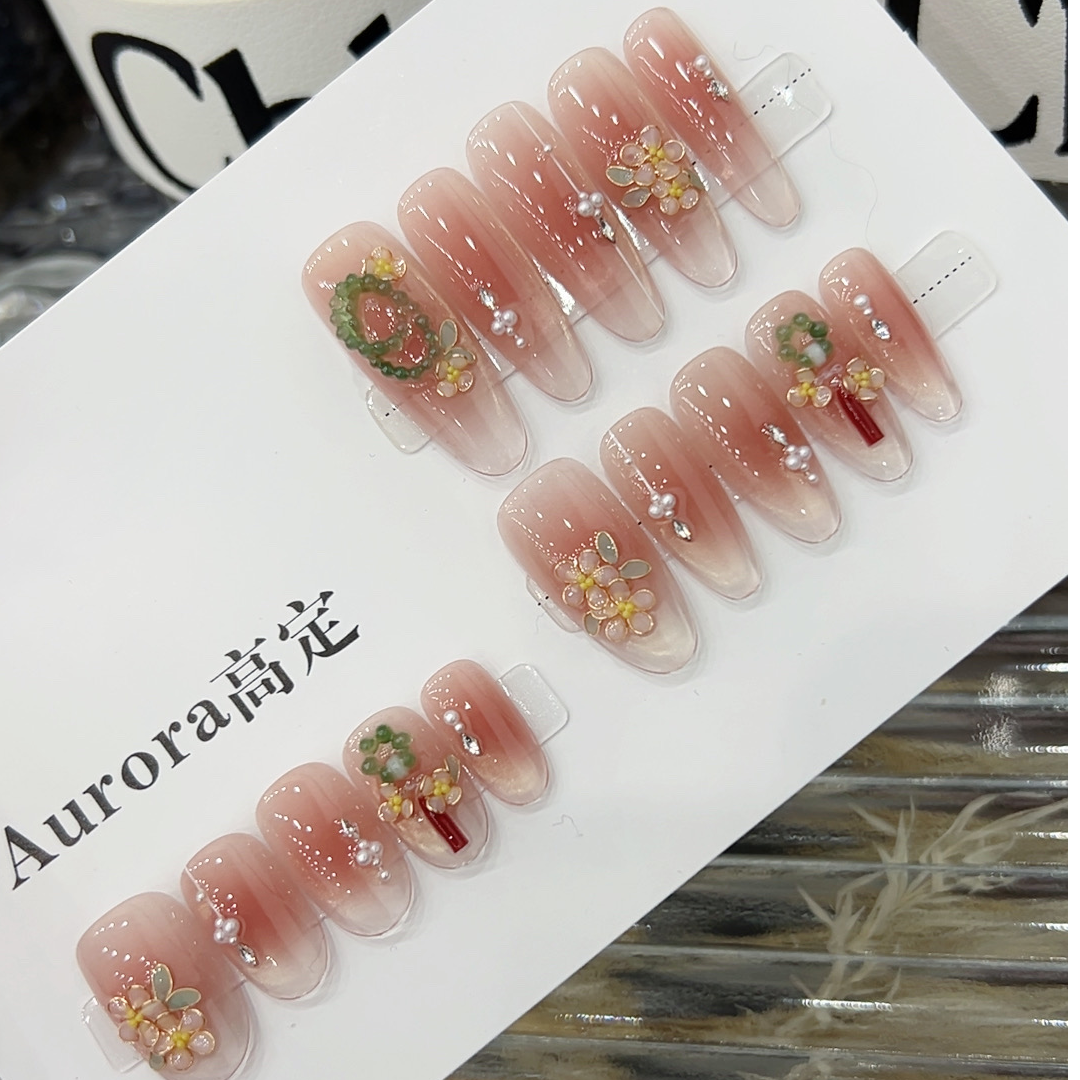 【青桃. 非遗掐丝手串原创新年立体设计师款】手工新款可拆卸穿戴甲