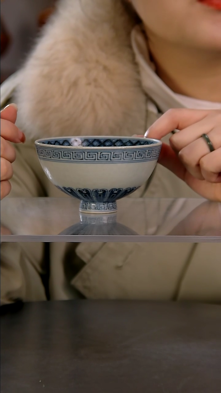 【闪购商品】青花鸡心杯精品陶瓷