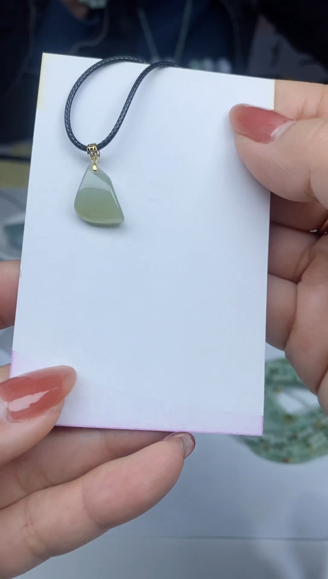 【闪购商品】翡翠颈饰18K金镶嵌天然缅甸翡翠A货随型挂件