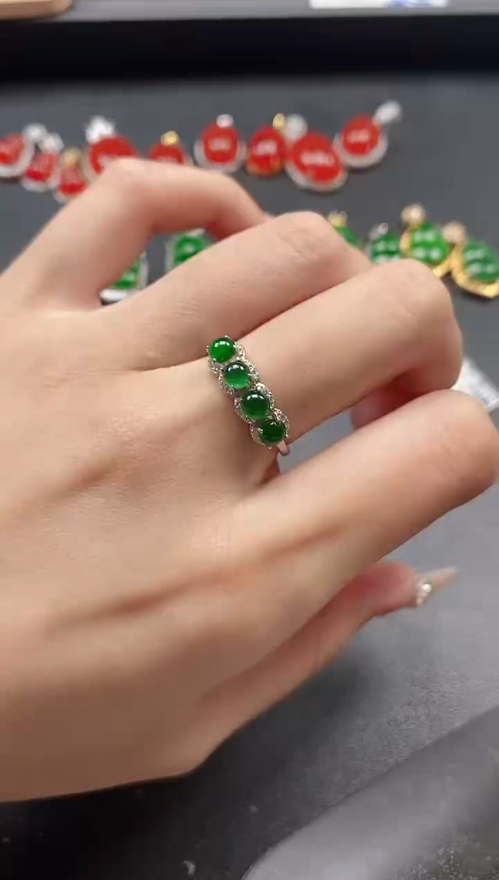 银S925镶嵌戒指翡翠51511