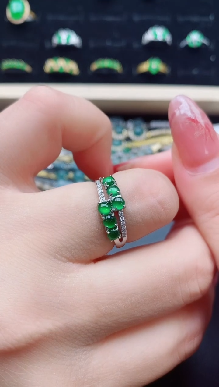 【闪购商品】翡翠戒指银S925镶嵌321321