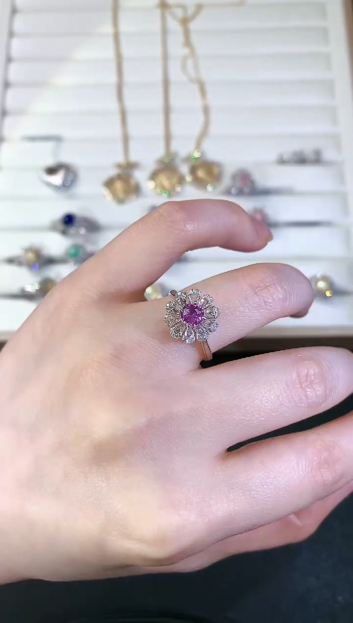 【闪购商品】彩色蓝宝石戒指18K金镶嵌S193|4500