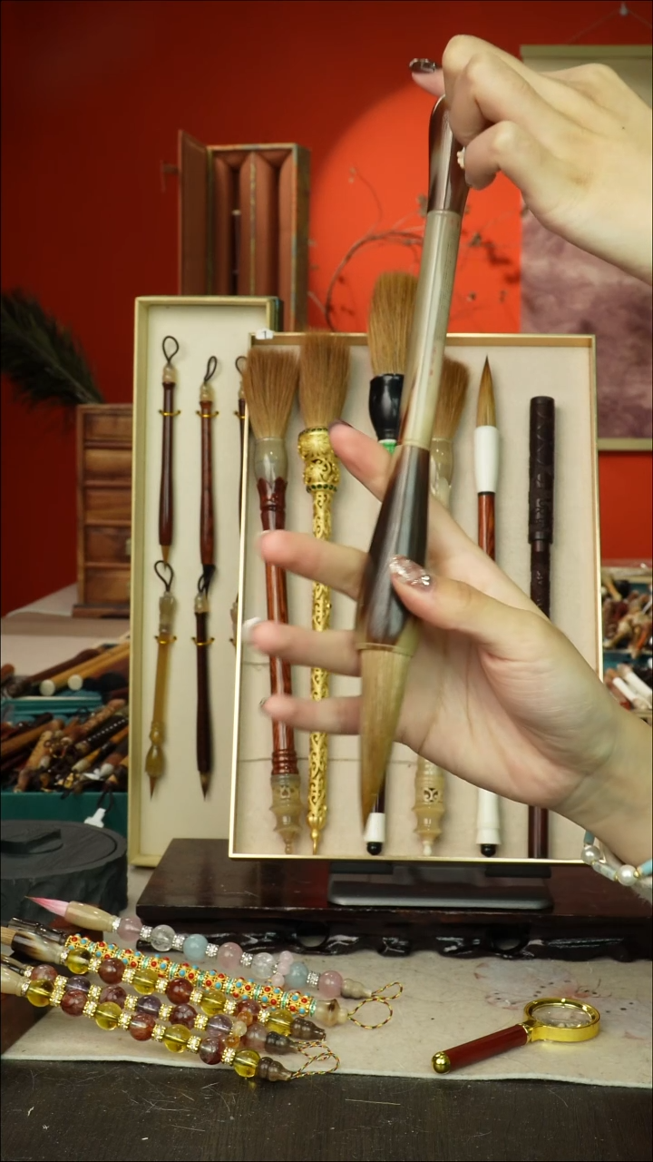 323号闪孤品高货毛笔链接 清水试笔 蘸墨不退