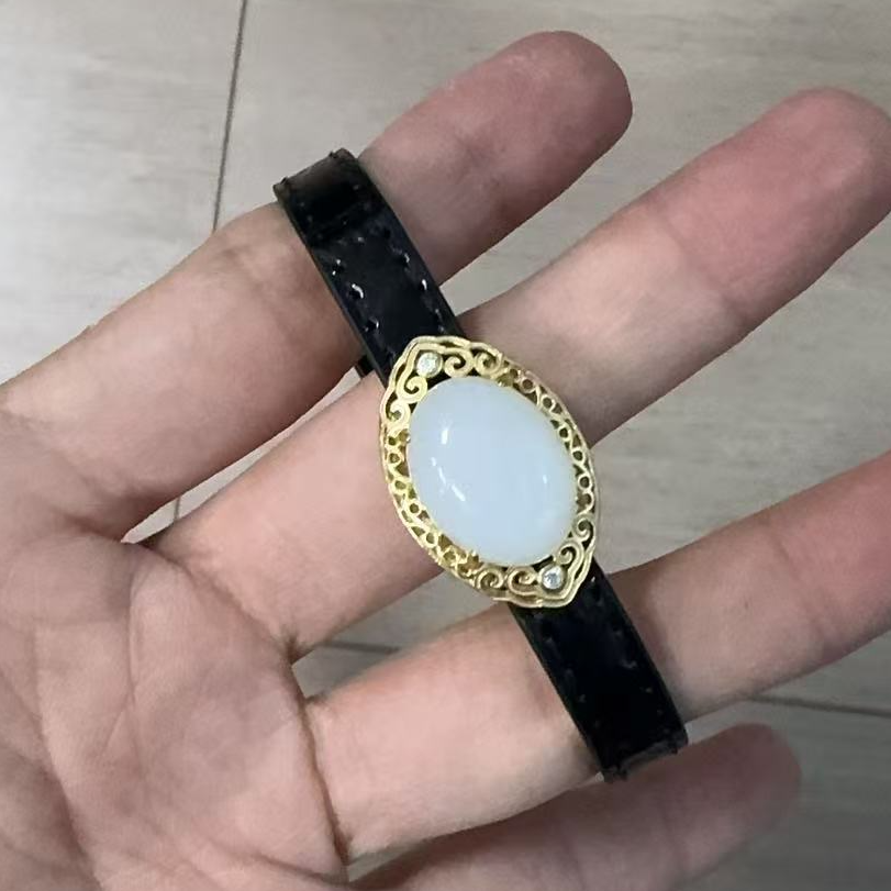 【左氏珠宝】2766和田玉白玉手牌精美气质百搭