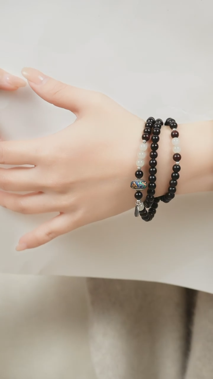 手串檀香紫檀（小叶紫檀）未镶嵌三圈小叶紫檀