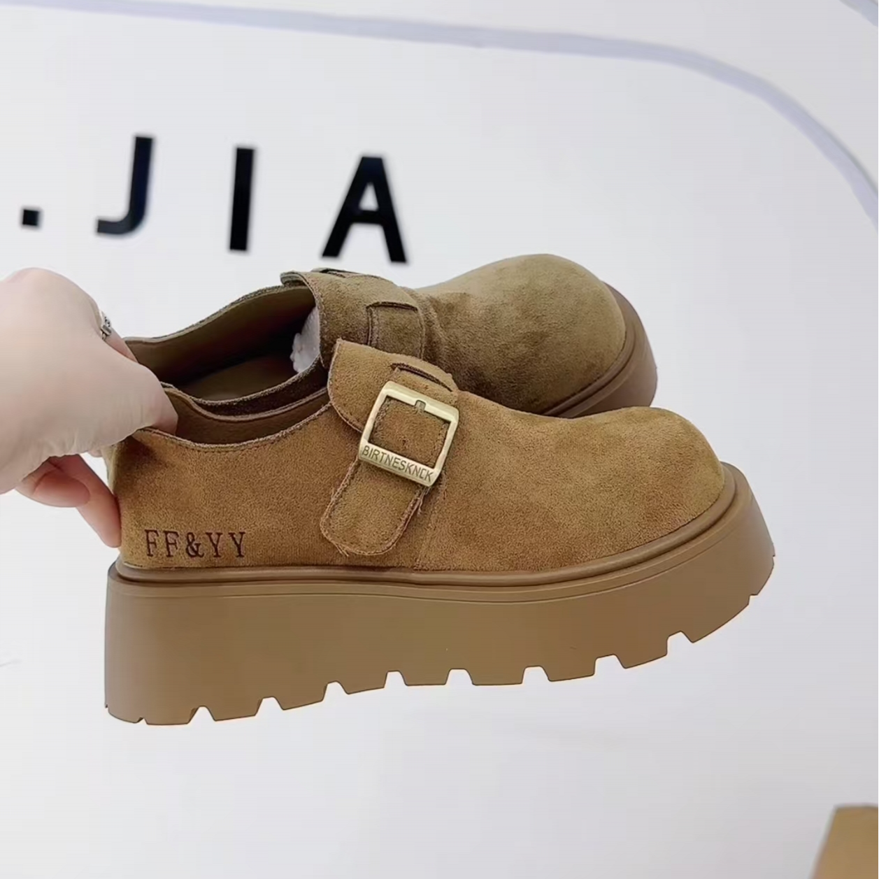 增高厚底驼色勃肯鞋女鞋子2025新款秋季小个子一脚蹬博肯乐福单鞋
