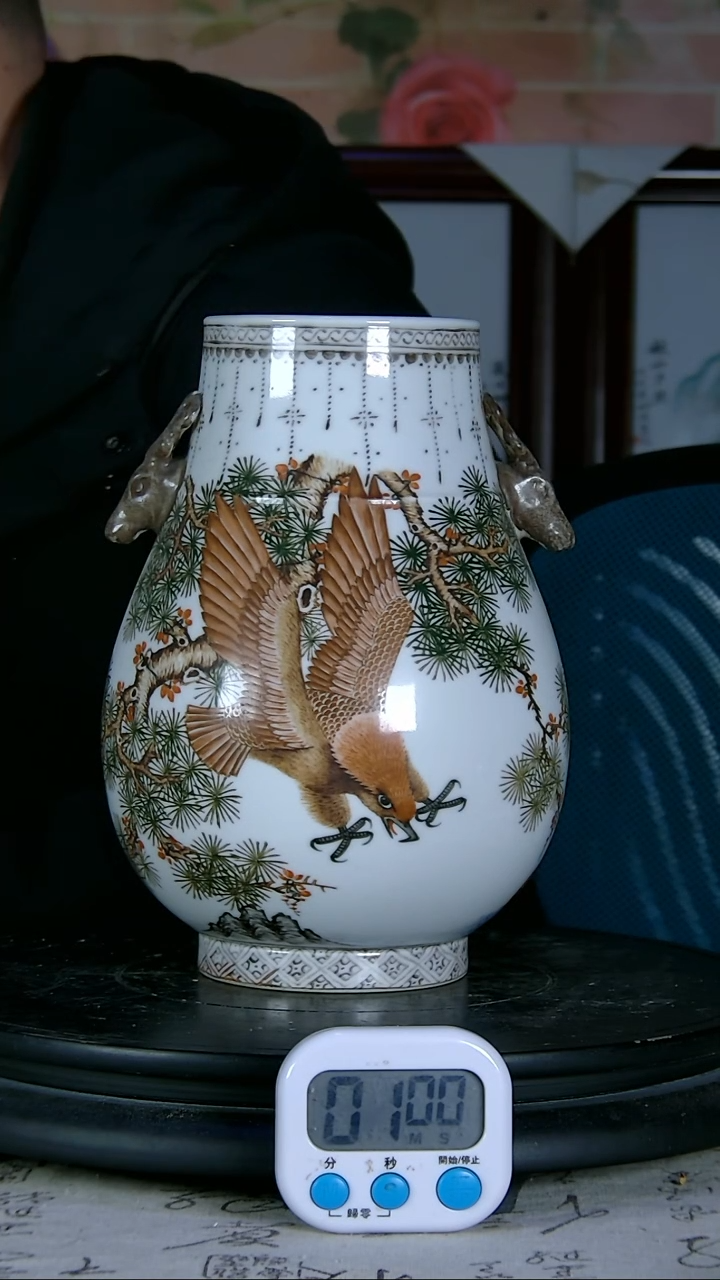 【闪购商品】尊粉彩精不会花鸟图尊