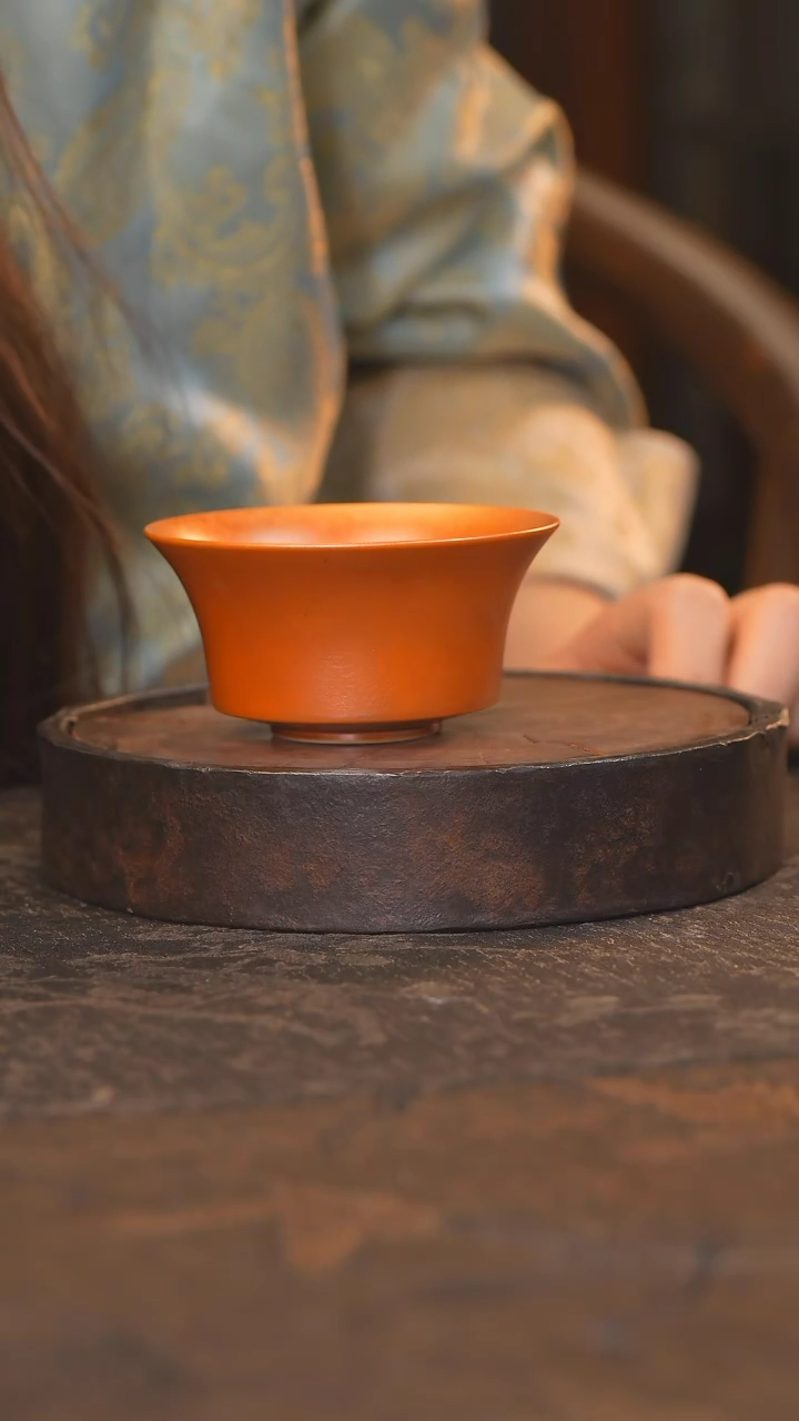 【闪购商品】杯31柴房陶瓷 金红马蹄杯