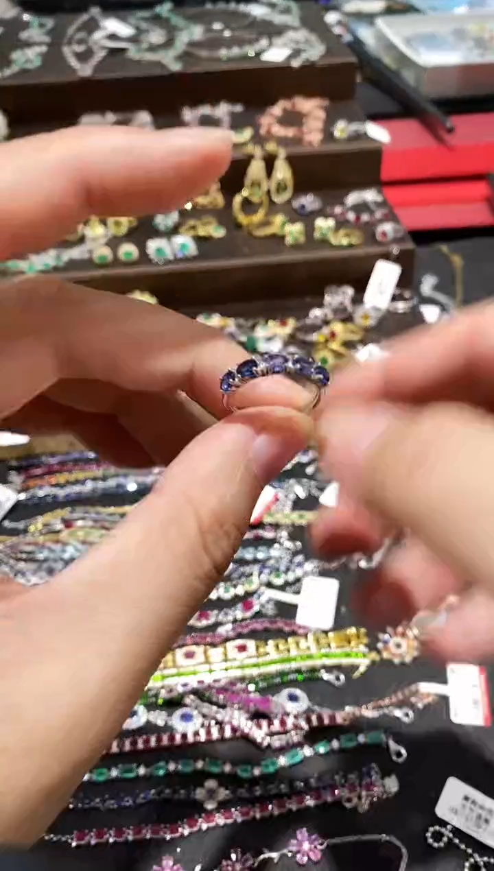 【闪购商品】蓝宝石戒指银S925镶嵌戒指