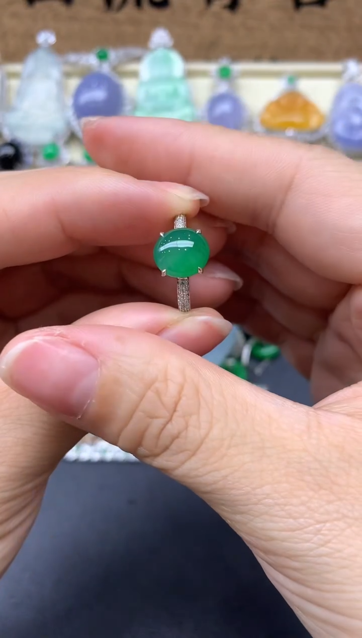 【闪购商品】翡翠戒指18K金镶嵌409-中国好珍宝