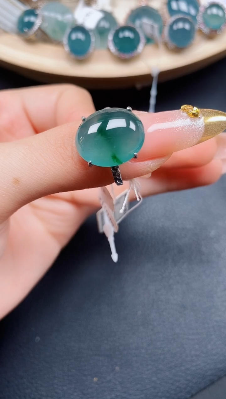 【闪购商品】翡翠戒指银S925镶嵌翡翠