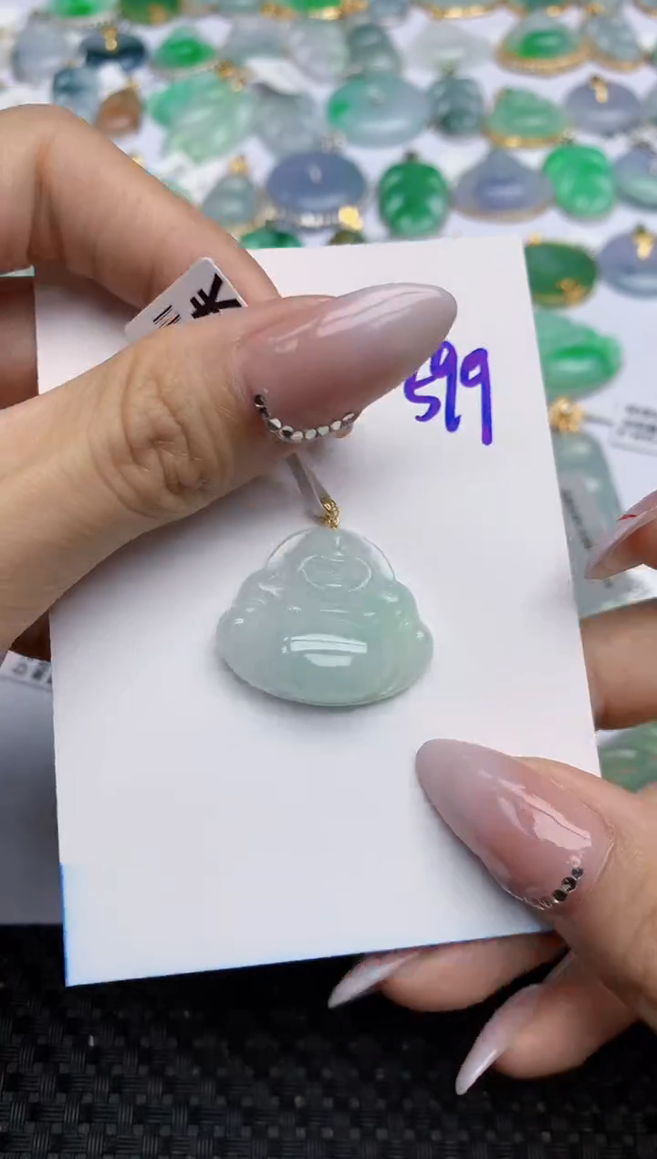 【闪购商品】翡翠颈饰18K金镶嵌天然翡翠A货