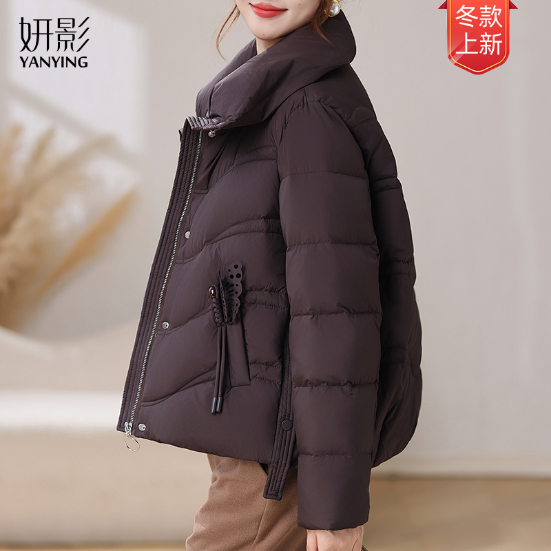 妍影冬季爆款立领纯色新中式时尚国风保暖90白鸭绒减龄休闲妈妈装