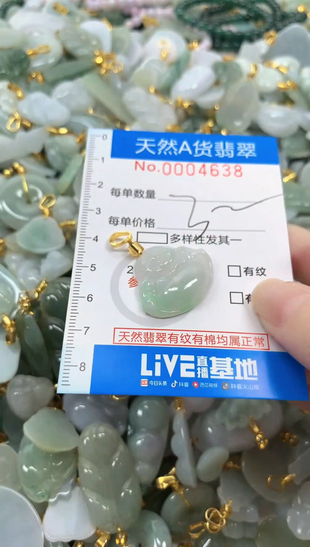 颈饰未镶嵌翡翠净货挂件-4638
