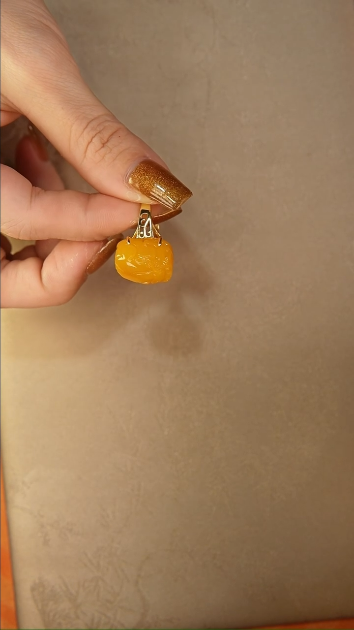 【闪购商品】琥珀戒指银S925镶嵌戒指