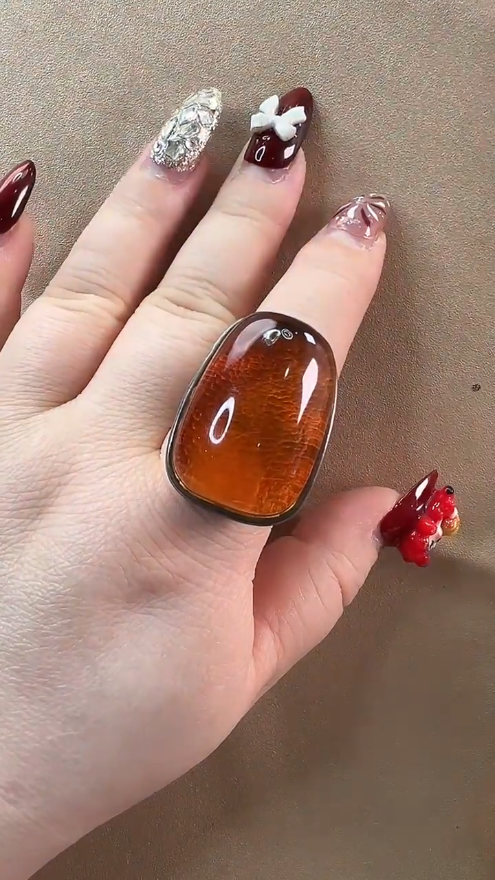 【闪购商品】琥珀戒指未镶嵌戒指