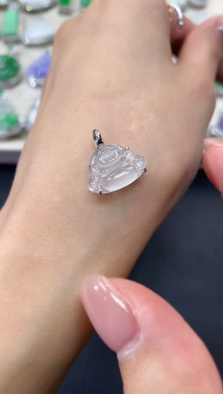 【闪购商品】翡翠吊坠(不含链)18K金镶嵌a5           