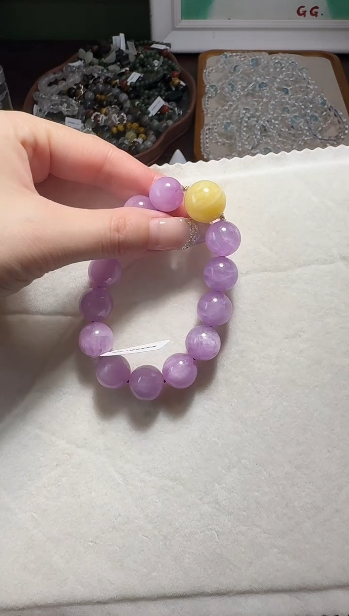【闪购商品】水晶手串未镶嵌紫锂辉蜜蜡手串