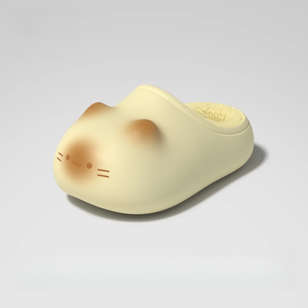 猫爪棉拖女足弓支撑冬居家男防水防滑情侣可爱小咪保暖棉鞋月子鞋