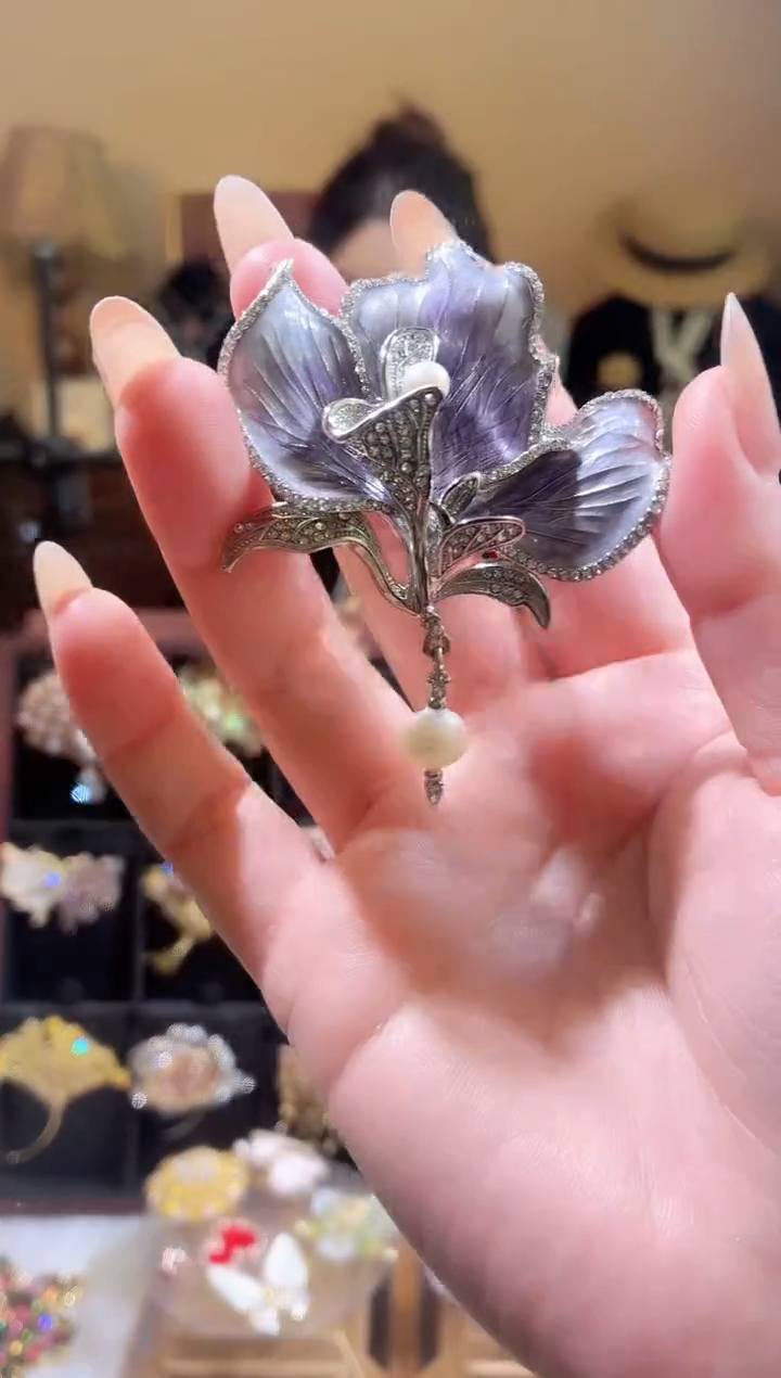 合成立方氧化锆铜合金紫瓣兰心