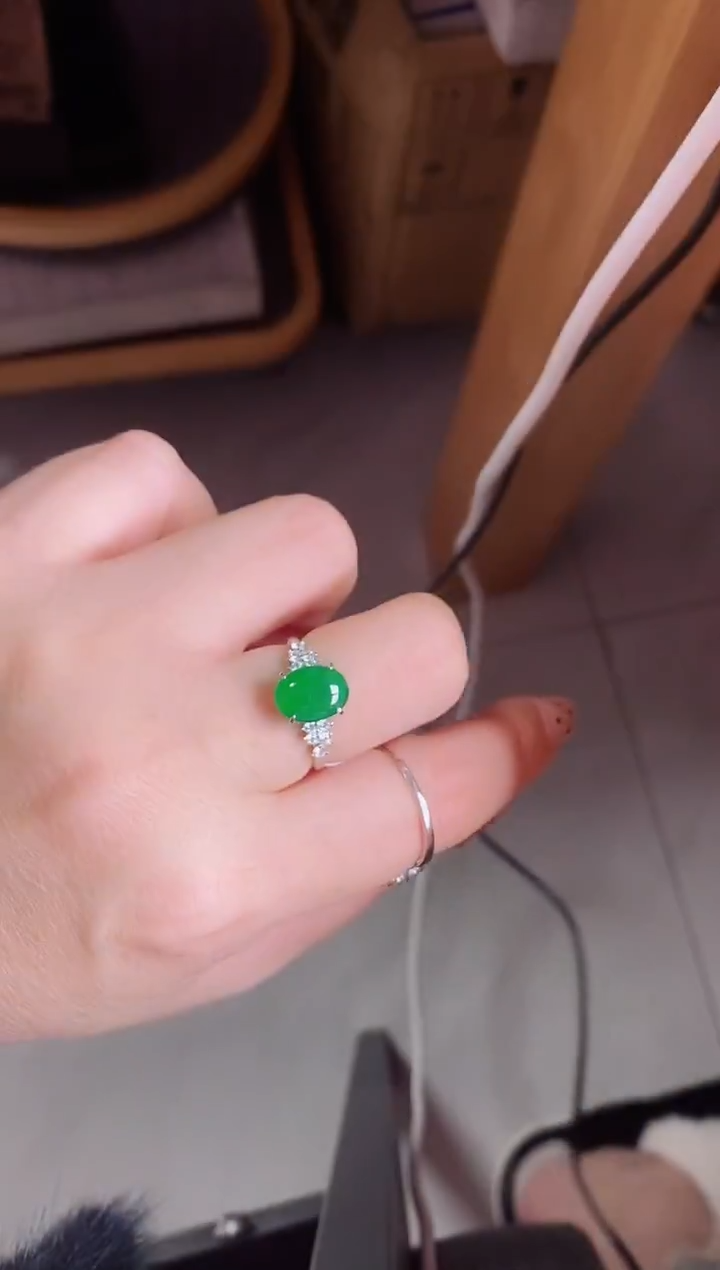 银S925镶嵌戒指翡翠2121