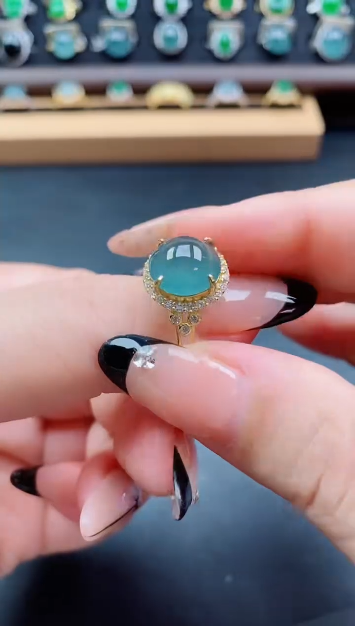 银S925镶嵌戒指翡翠1212