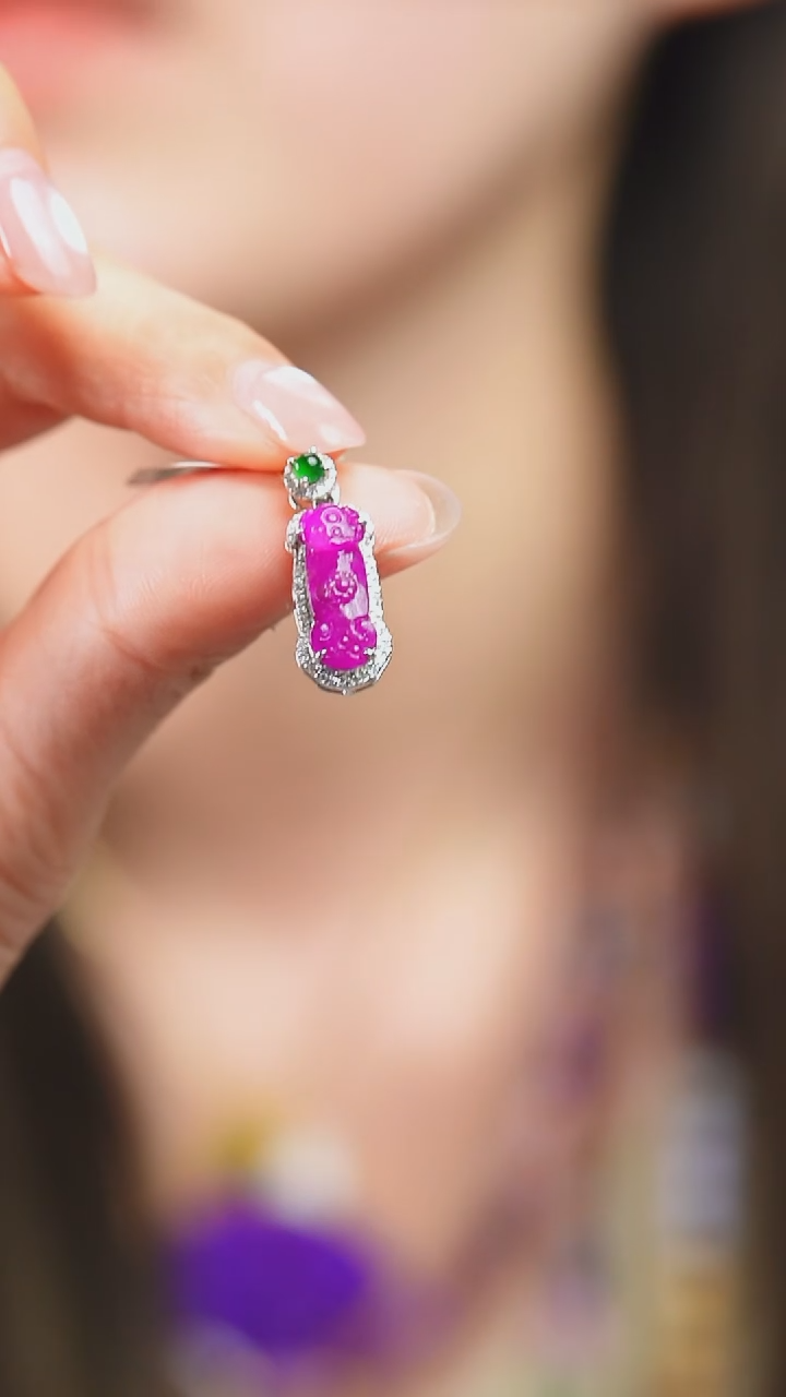 苏纪石（舒俱来）18K金镶嵌吊坠(不含链)22